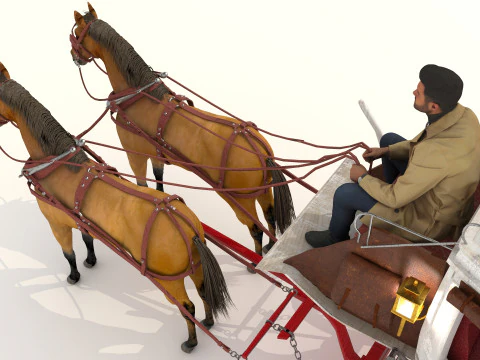 Horse Carriage 2 - 4K 3D Model
