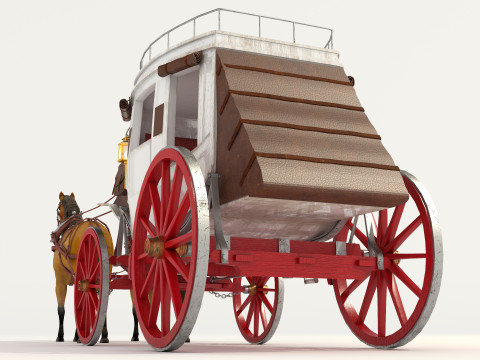 Horse Carriage 2 - 4K 3D-Modell