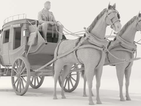 Horse Carriage 2 - 4K 3D-Modell