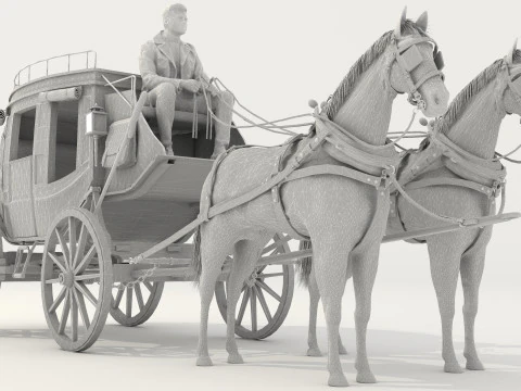 Horse Carriage 2 - 4K 3D Model