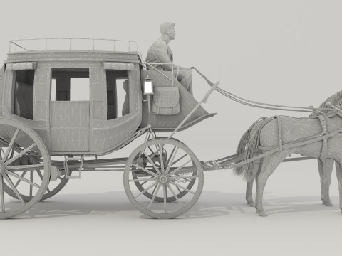 Horse Carriage 2 - 4K 3D-Modell