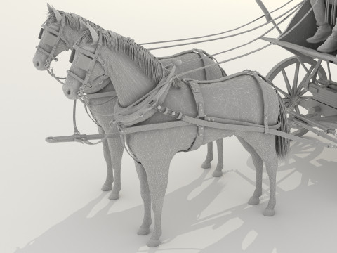 Horse Carriage 2 - 4K 3D-Modell
