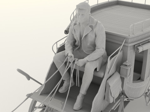 Horse Carriage 2 - 4K 3D-Modell