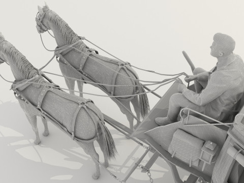 Horse Carriage 2 - 4K 3D-Modell
