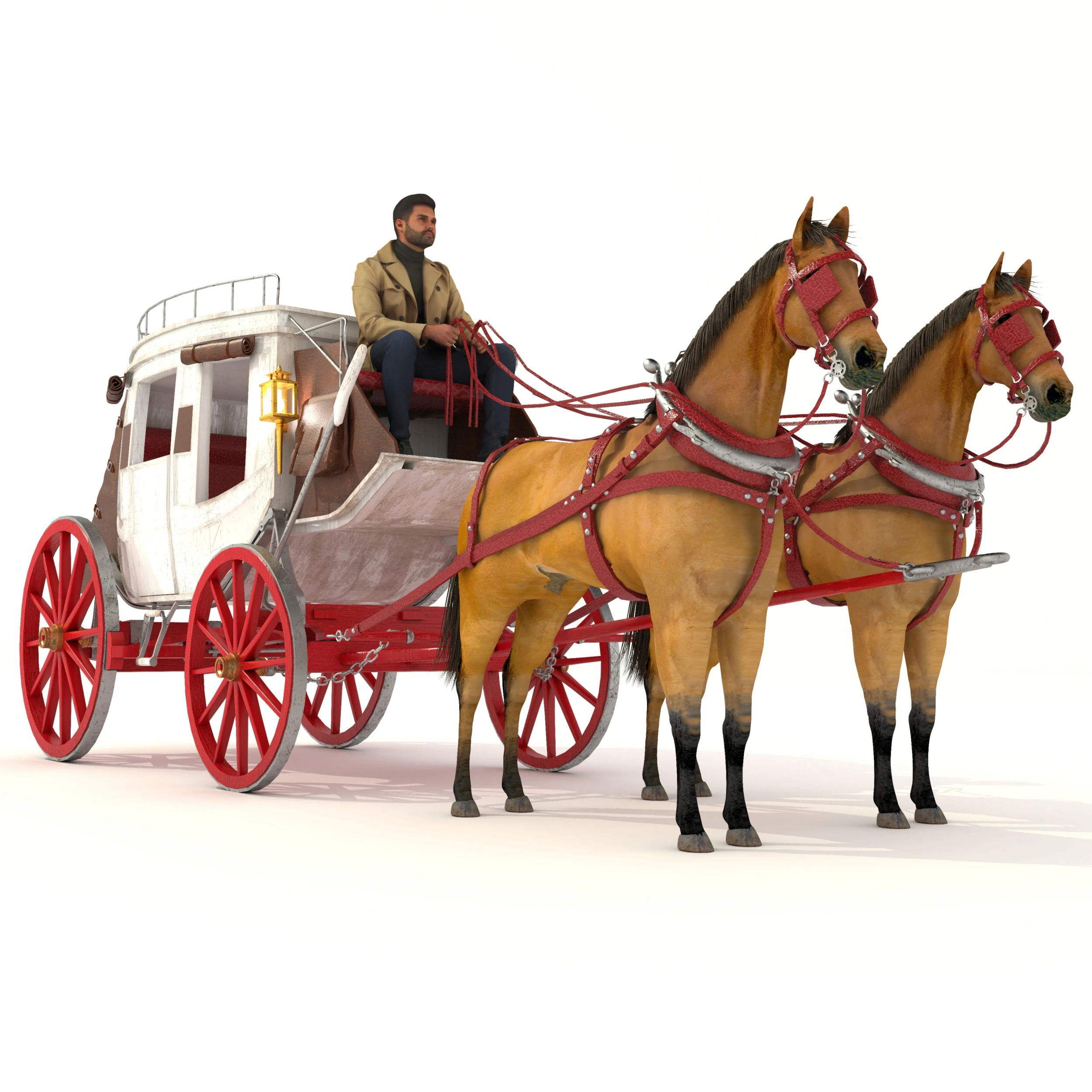 Horse Carriage 2 - 4K 3D Model .c4d .max .obj .3ds .fbx .stl .blend 