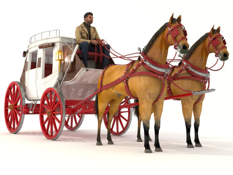 Кінний екіпаж 2 - 4K 3D Модель