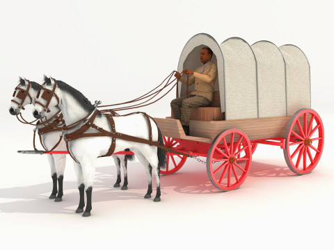 Covered Wagon 2 - 4K 3D 모델