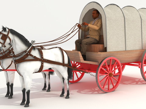 Covered Wagon 2 - 4K 3D-Modell
