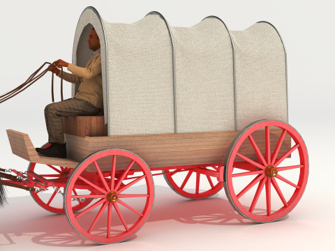 Covered Wagon 2 - 4K 3D-Modell