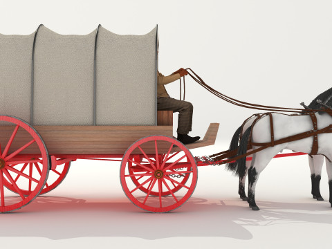 Covered Wagon 2 - 4K 3D-Modell