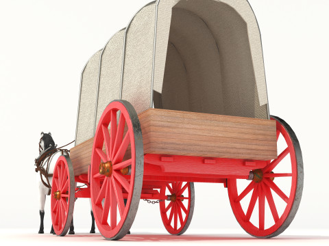 Covered Wagon 2 - 4K 3D-Modell