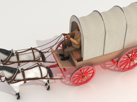 Covered Wagon 2 - 4K 3D-Modell