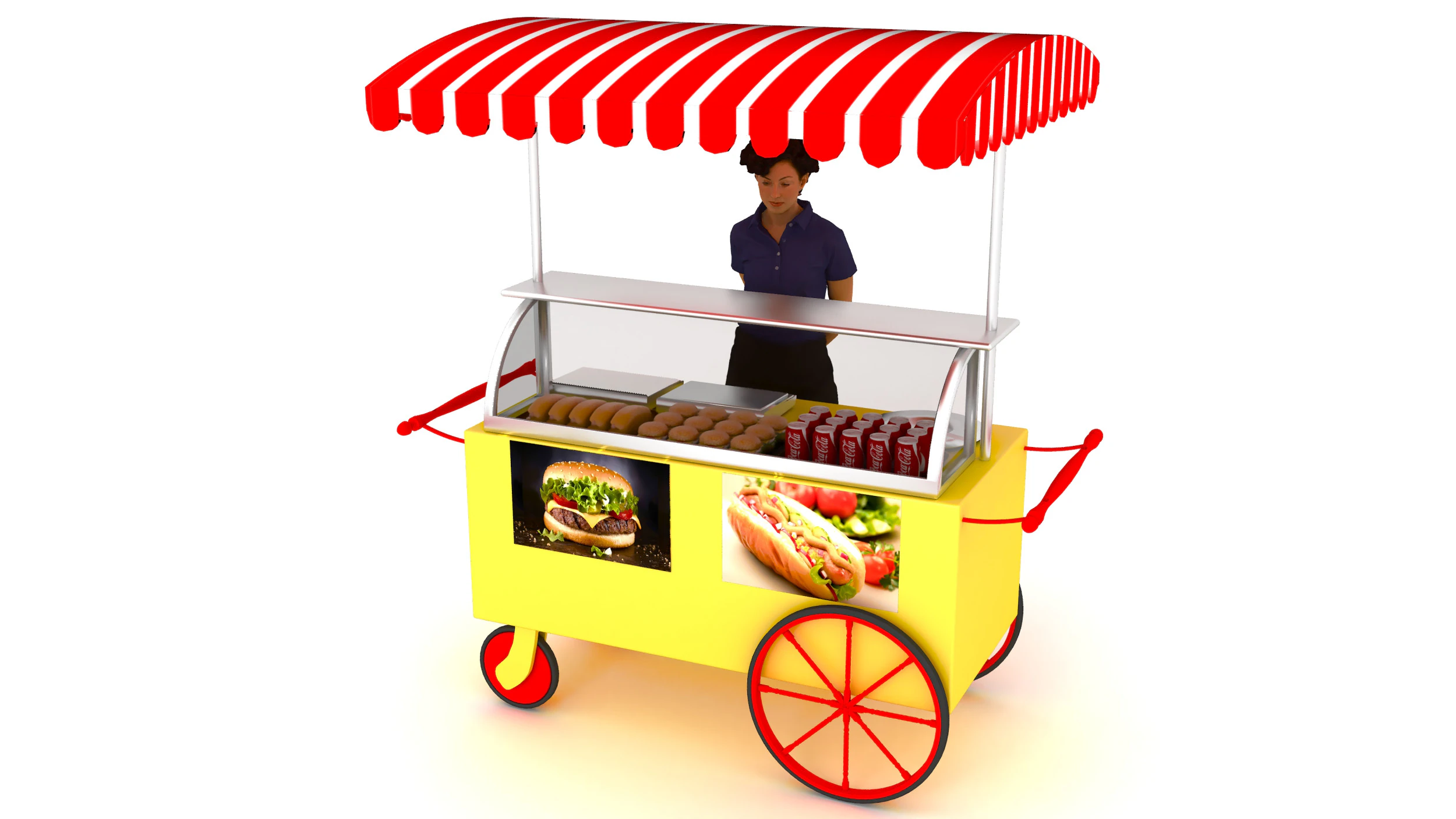 Street Food 3D Model .c4d .max .obj .3ds .fbx .stl .blend