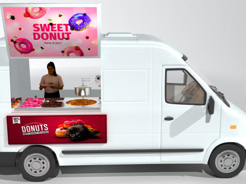 Donut Truck 4K 3D Модель