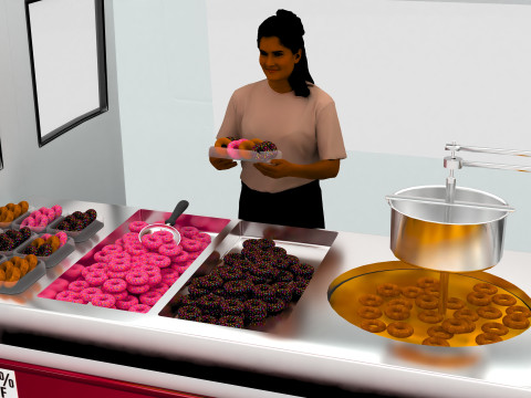 Donut Truck 4K 3D Модель