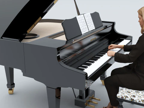 Pianist 4K 3D Model