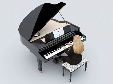 Pianist 4K 3D Model