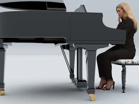 Pianist 4K 3D Model