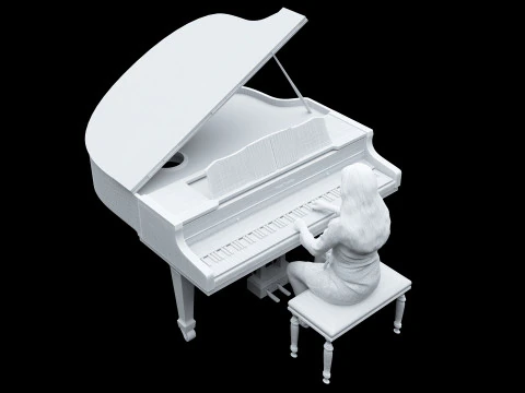 Pianist 4K 3D Model