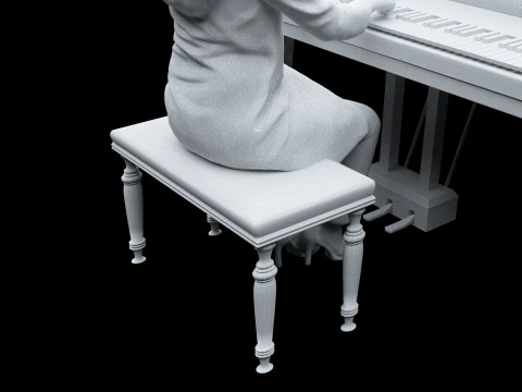 Pianist 4K 3D Model