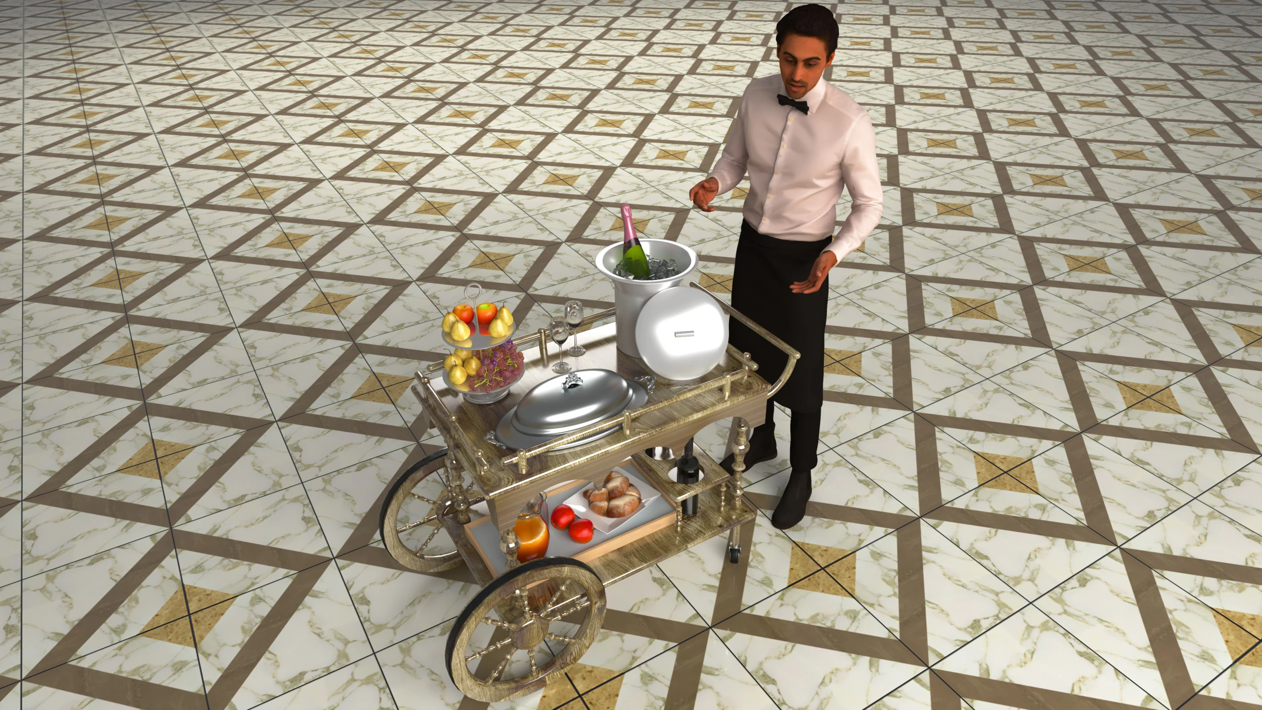 Room Service 3D Model .c4d .max .obj .3ds .fbx .stl .blend 