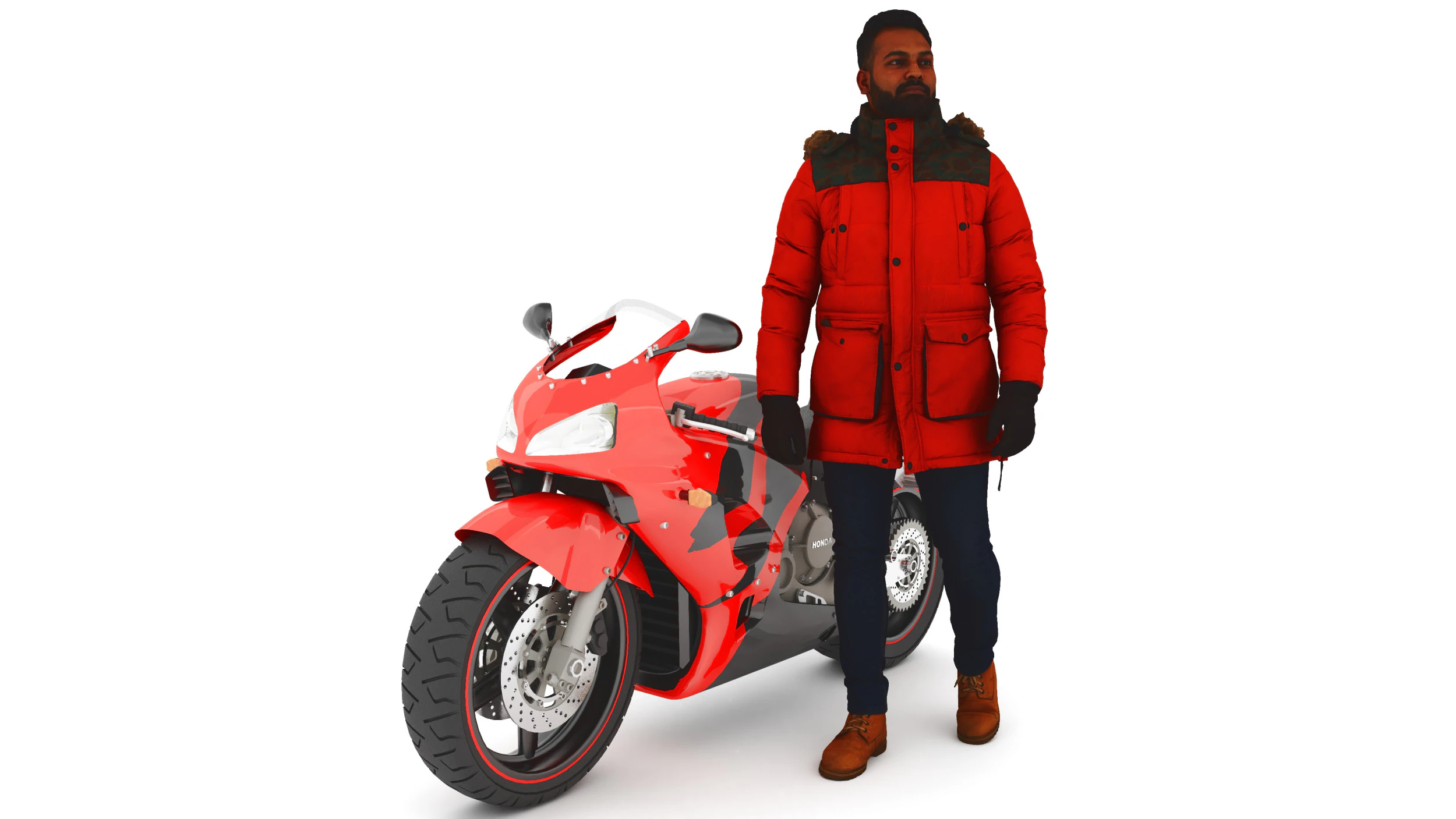 Sportive Rider 3D Model .c4d .max .obj .3ds .fbx .stl .blend 