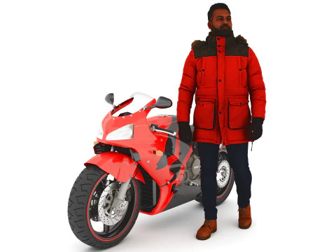 Pengendara Sportif 4K Model 3D