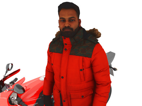 Sportive Rider 4K 3D Model