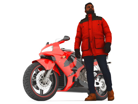 Sportive Rider 4K 3D Model