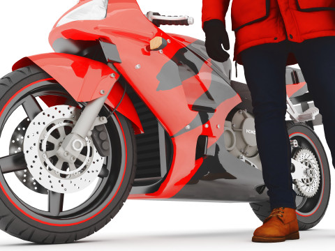 Sportive Rider 4K 3D Model