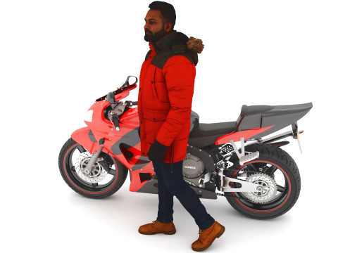 Sportive Rider 4K 3D Model