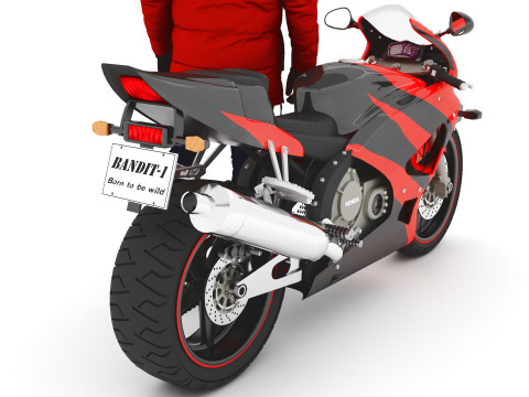 Sportive Rider 4K 3D Model