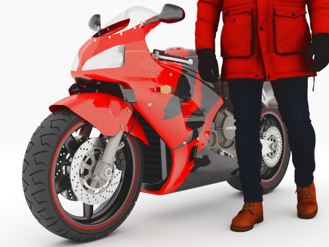 Sportive Rider 4K 3D Model