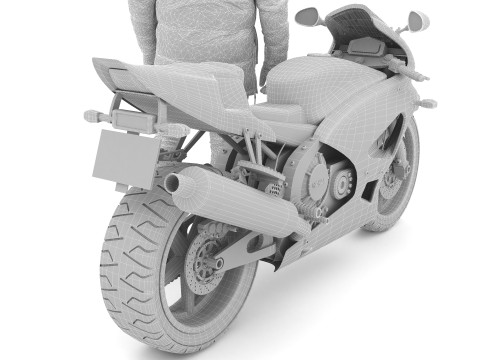 Sportive Rider 4K 3D Model