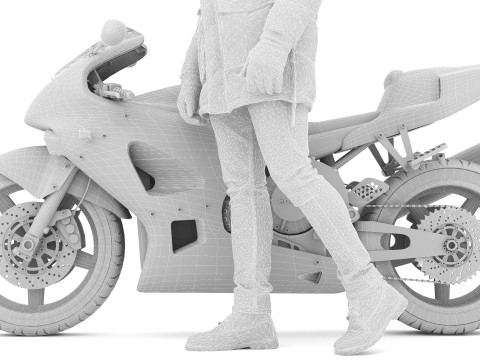Sportive Rider 4K 3D Model