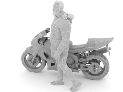 Sportive Rider 4K 3D Model
