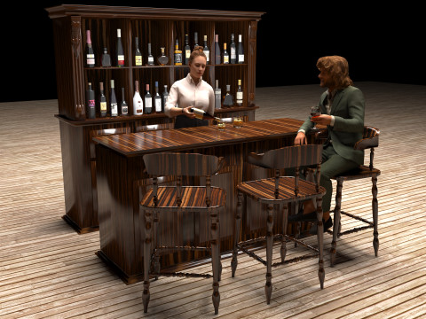 American Bar 7 - 4K Modèle 3D