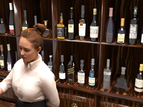 American Bar 7 - 4K 3D Model