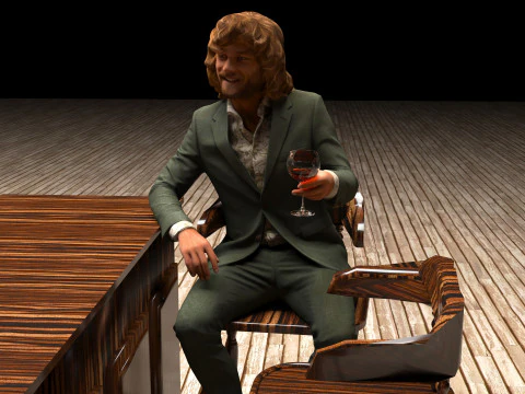 American Bar 7 - 4K 3D Model