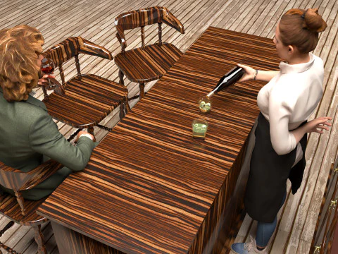 American Bar 7 - 4K 3D Model