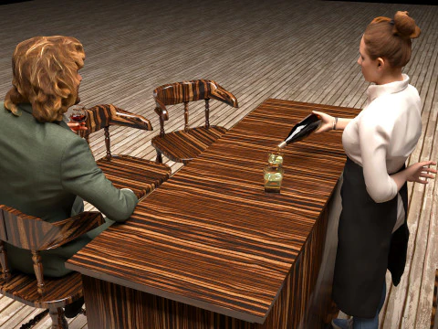 American Bar 7 - 4K 3D Model