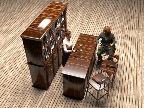 American Bar 7 - 4K 3D Model