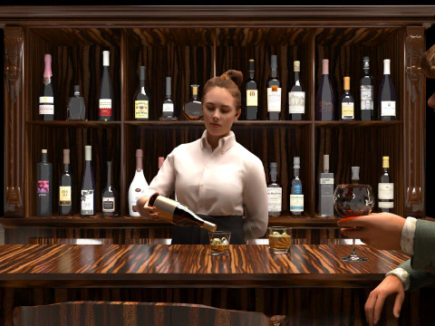 American Bar 7 - 4K 3D Model