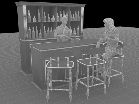 American Bar 7 - 4K 3D Model