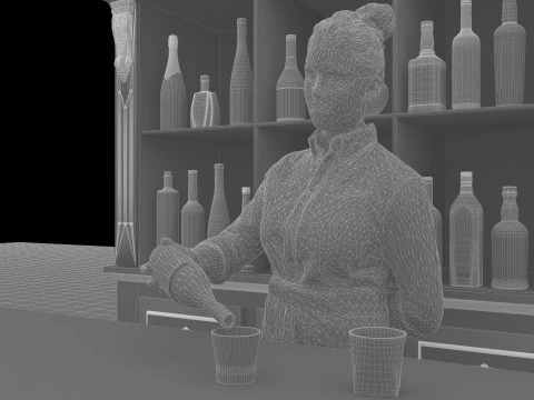 American Bar 7 - 4K 3D Model