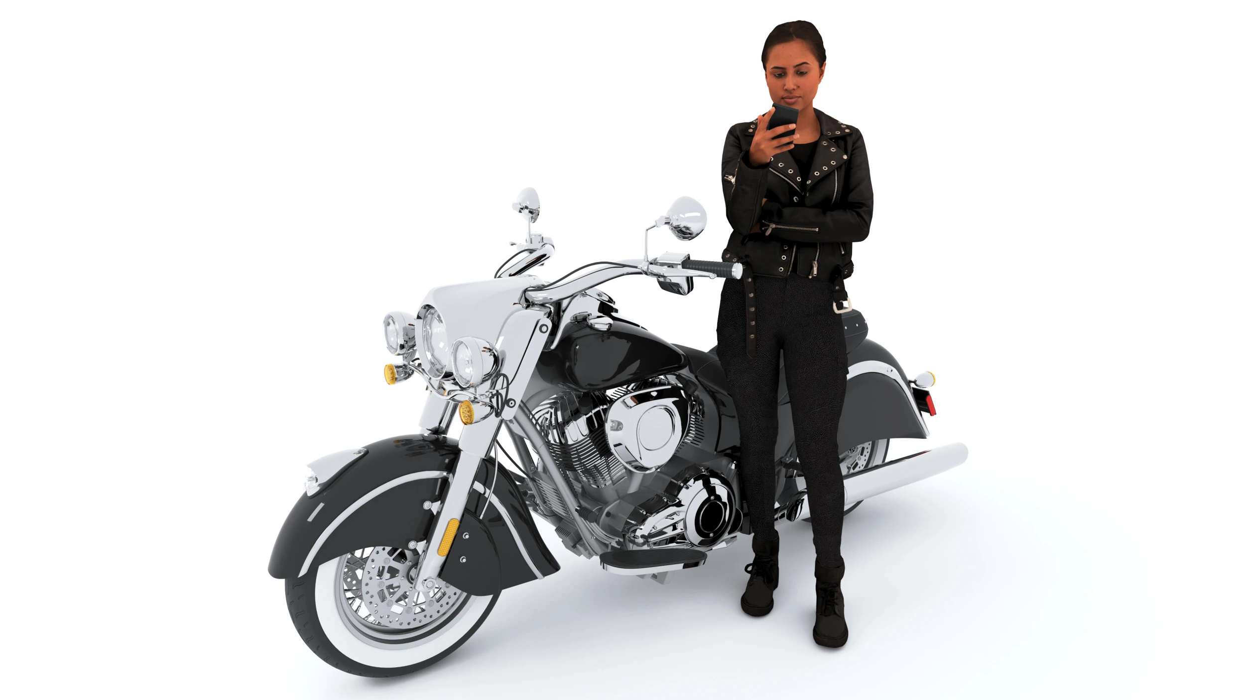 Chopper Biker 7 - 4K 3D Model .c4d .max .obj .3ds .fbx .stl .blend 