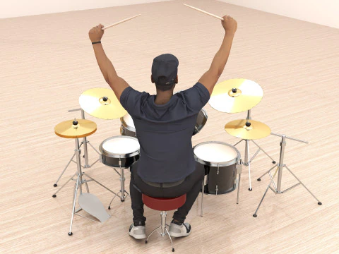 Drummer 4K 3D Model
