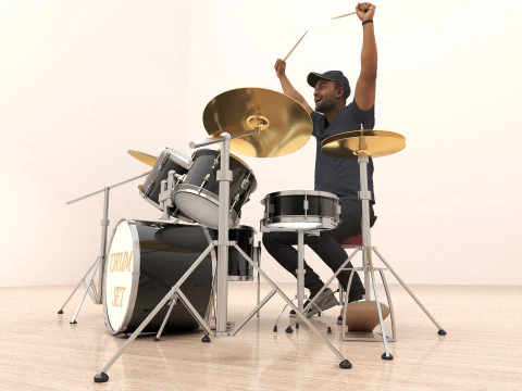 Drummer 4K 3D Model