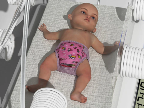 Infant Incubator 4K 3D Model