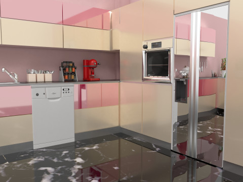 American Kitchen 2 - 4K Model 3D